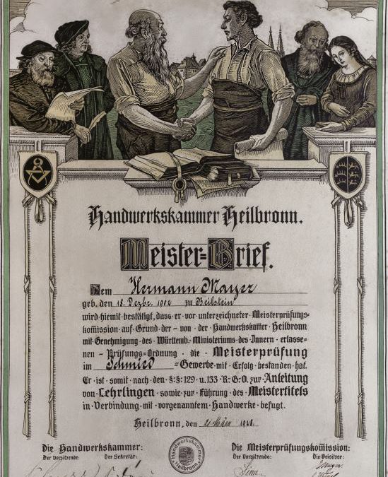 Rettung eines Meisterbriefes